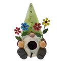 Colorful Resin Gnome with Flowers 7 1/2" Birdhouse by Santa's Workshop