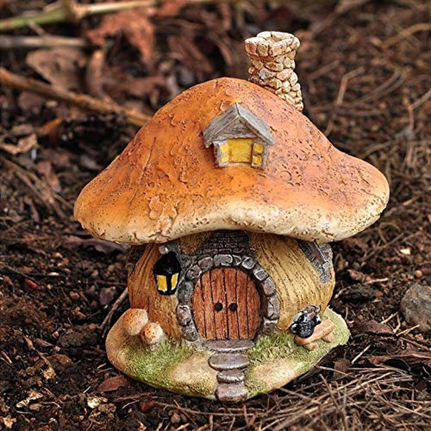 Whimsical Miniature Rustic Mushroom House for Fairy Gardens or Terrariums