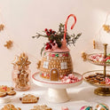 Ceramic Gingerbread Cottage Vase Flower Frog Chimney Christmas Centerpiece 6"