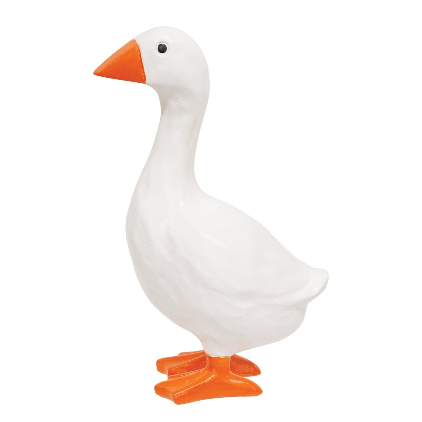 White Goose Resin Figurine 7" Carved Wood Look Primitive Farmhouse Accent