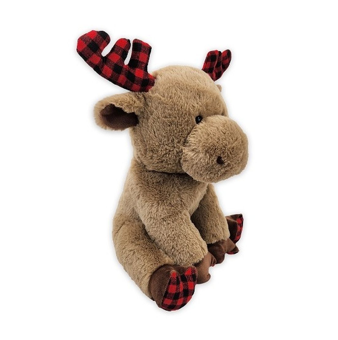 Beverly Hills Teddy Bear Co. Large Winter Cozies Plaid Monty Moose, 14" Plush