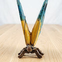 Colorful Blue and Yellow Resin Sitting 6" Butterfly Garden Accent