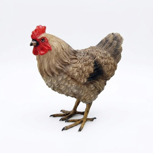 Miniature Chicken 5" Figurine – Rustic Country Farmhouse Home & Garden Decor – detail view