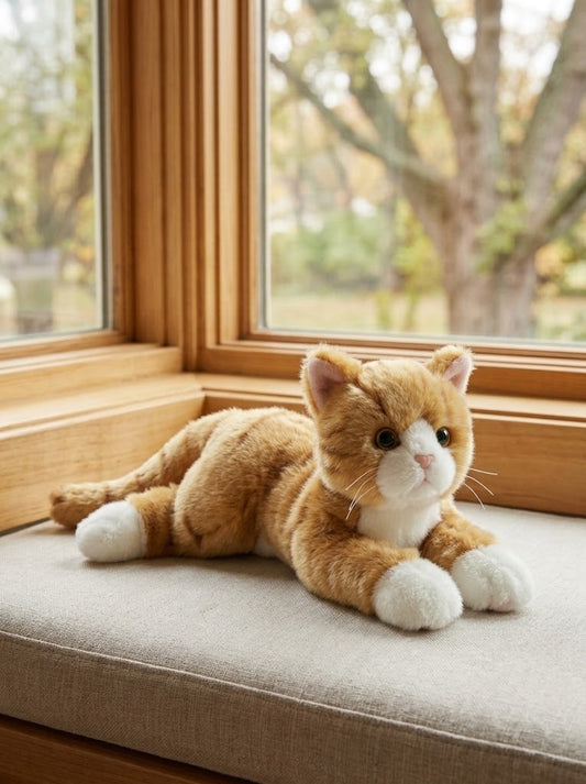 Lil' Tabby Cat Plush 8" Orange and White Kitten by Bearington Collection