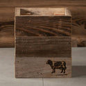 Rustic Wood Farmhouse Crock Cow Planter, Handmade 100% Reclaimed Wood