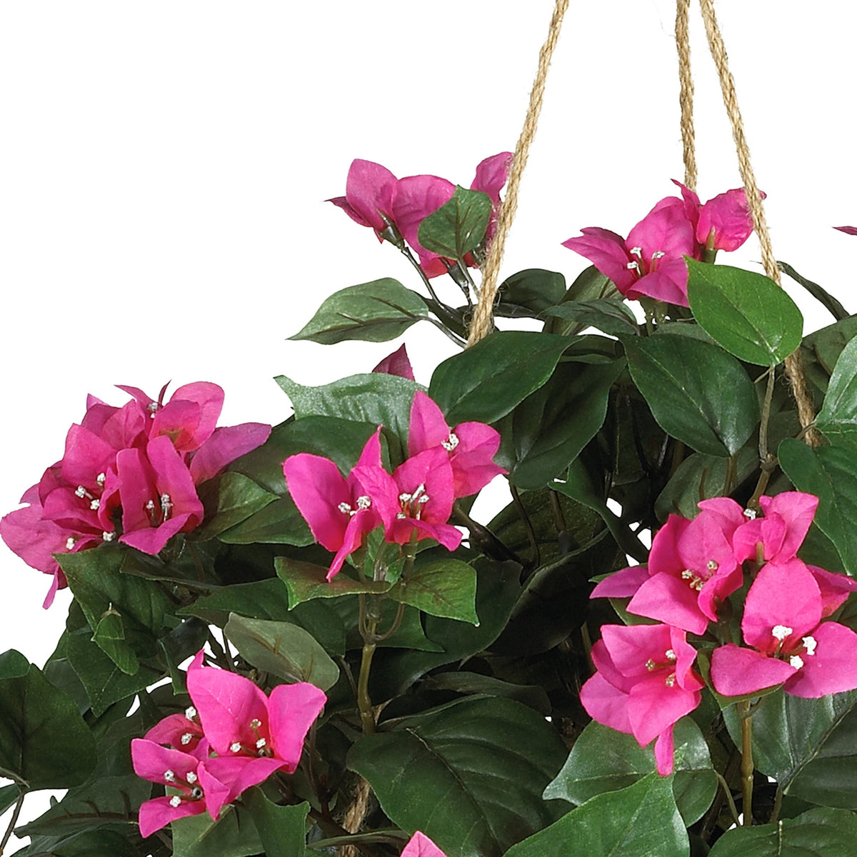 Nearly Natural Bright Pink Artificial Bougainvillea 24" Hanging Flower Basket
