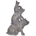 Farmhouse Gray Resin Stacked Pigs Statue, Animal Garden Accent, 14"