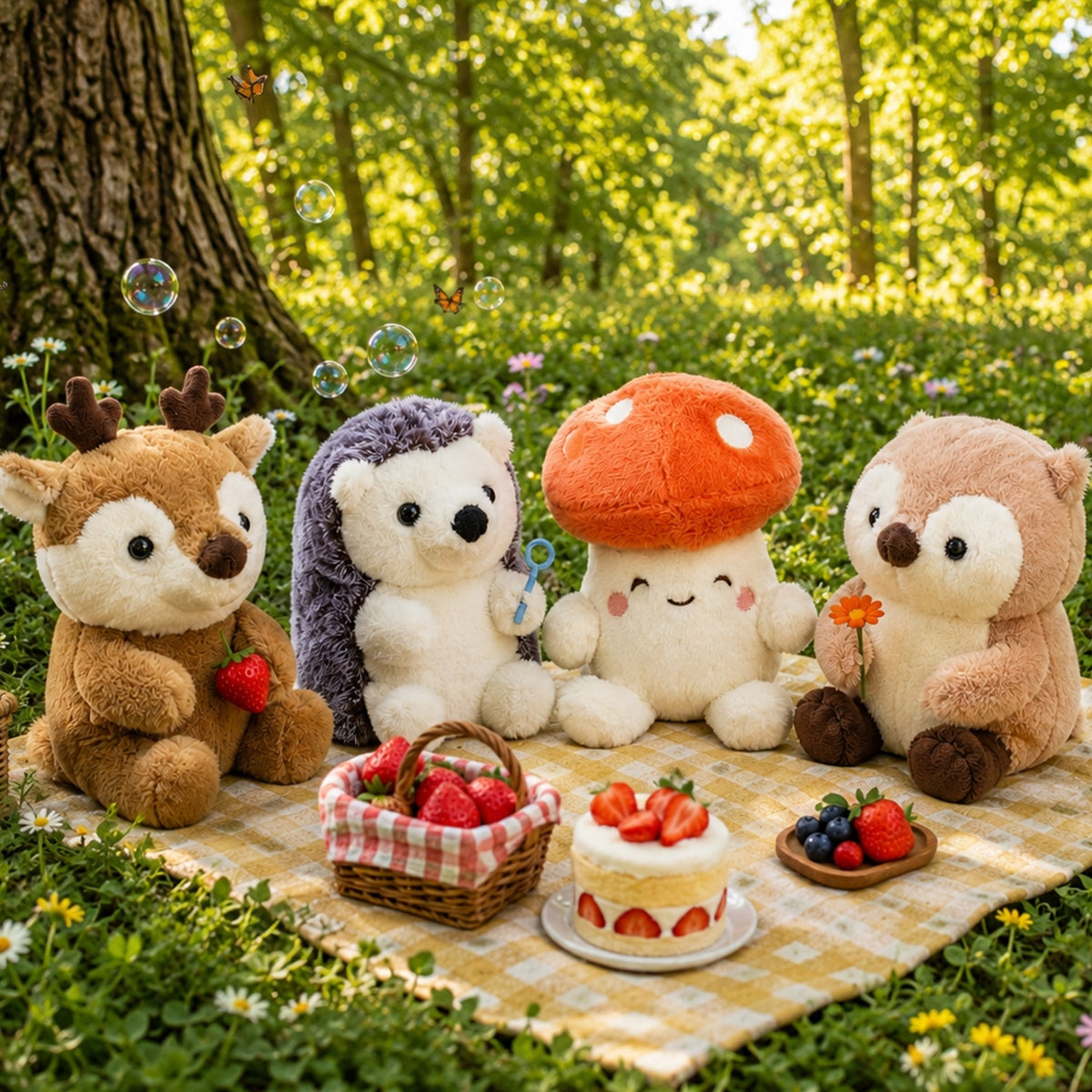 Woodland Weebis Plushees, Owl, Deer, Mushroom or Hedgehog Mini Plush Animal