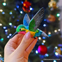 Graceful Hummingbird Iridescent Handcrafted Ornament with Gift Box