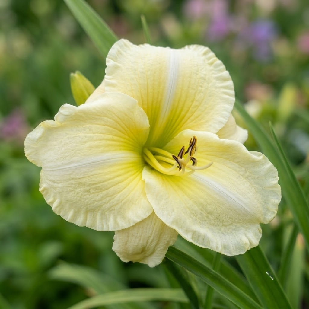 Daylily 'Flutter of Angels' Near White 6" Ruffled Blooms on 28" Flowers Scapes
