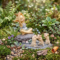 Mini Pixie Teaching Mice Yoga Figurine - Fairy Garden Terrarium Decor