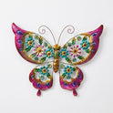 18.5" Colorful Metal and Acrylic Floral Butterfly Indoor/Outdoor Wall Art