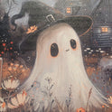 The Ghost's Secret Garden Halloween Wood Framed Wall Art, 11.75" X 9.5"