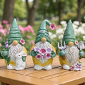 Garden Guardians Set of Three 6" Colorful Gardening Gnome Figurines