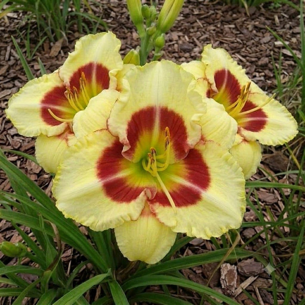 Daylily 'Monterrey Jack' 5 1/2" Bright Yellow Blooms on 24" Flower Scapes