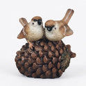 Autumn Pinecone & Songbirds Figurine 5" - Woodland Bird Fall Tabletop Accent