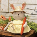 Edith The Bunny with Carrot 12" Country Primitive Plush and Fabric Doll
