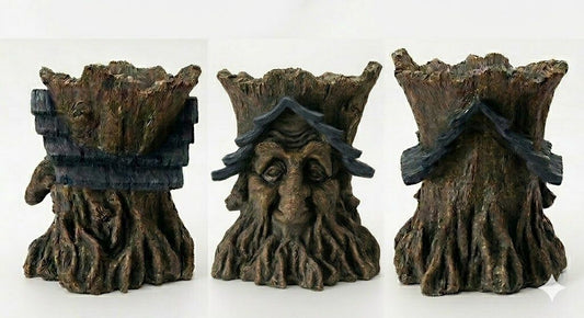 Wizard of the Woods Tree Spirit Detailed Resin Greenman 7" Flower Planter