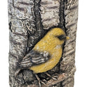 De Leon Collections Resin Birch Log Goldfinch Candle Holder, 6" Stand
