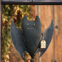 Belle Bat Primitive Fabric and Wood Halloween Goth Ornament, 8" Hanging Decor