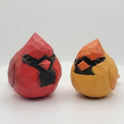 Miniature Carved Male and Female Cardinals, Small Bird Statue Decor Set