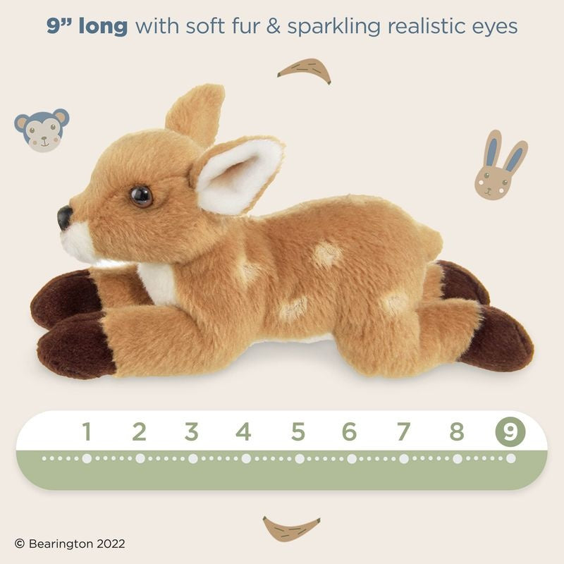 Lil' Ember Small Plush Stuffed Animal Fawn, 9" Deer by Bearington Collection