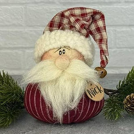 Nick the Baby Santa Claus 5.5" Rustic Primitive Fabric Doll Christmas Figurine
