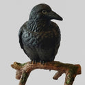 Black Raven on Tree Branch Cold Cast Resin Collectible Figurine Gothic Decor