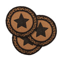Black Star Braided Jute Trivet Set of 3, 8-Inch Primitive Table Accents