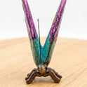 Colorful Purple and Turquoise Resin Sitting 6" Butterfly Garden Accent