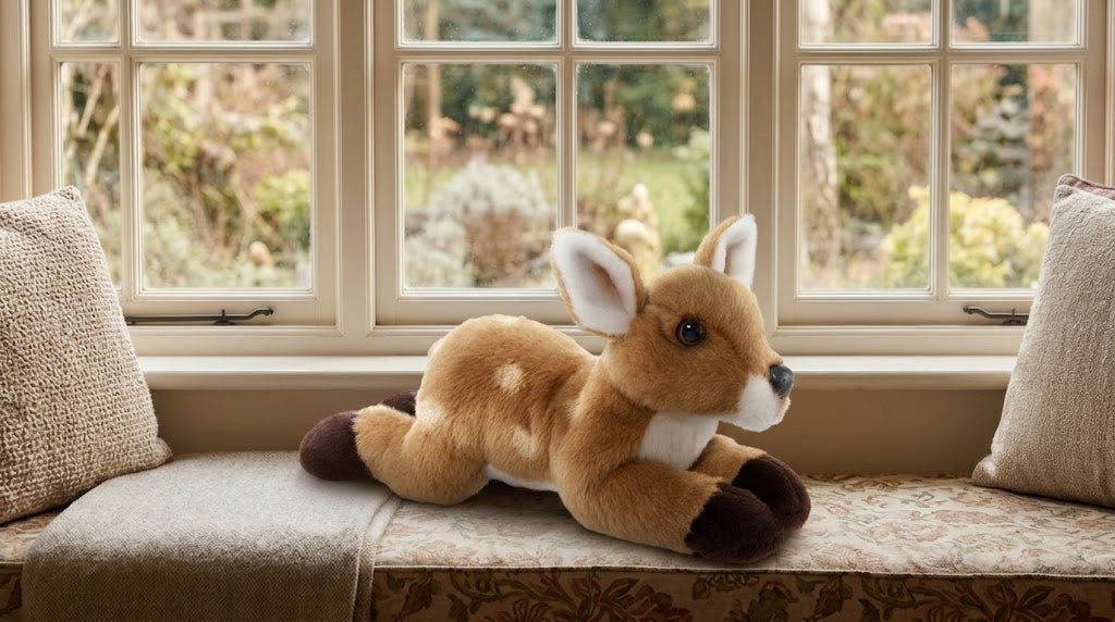 Lil' Ember Small Plush Stuffed Animal Fawn, 9" Deer by Bearington Collection