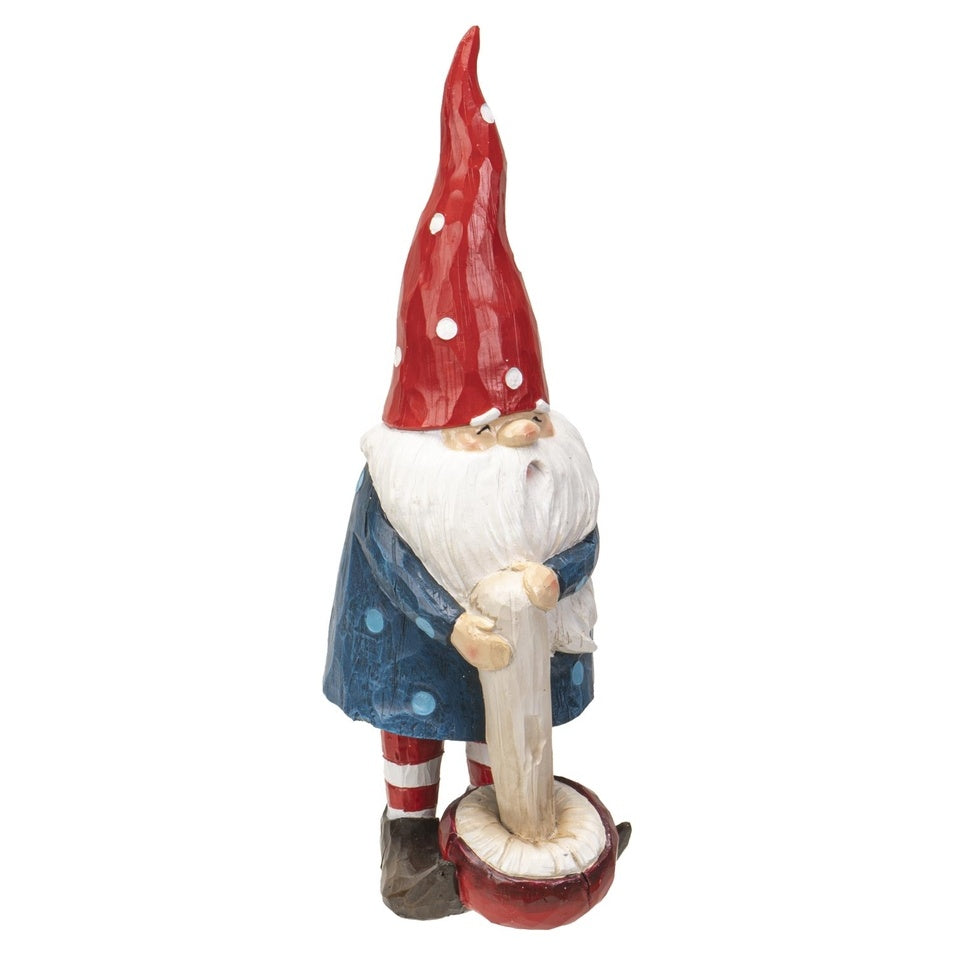 Fairy Garden Resin Garden Gnome with Toadstool Mushroom Figurine 9.84" Tall