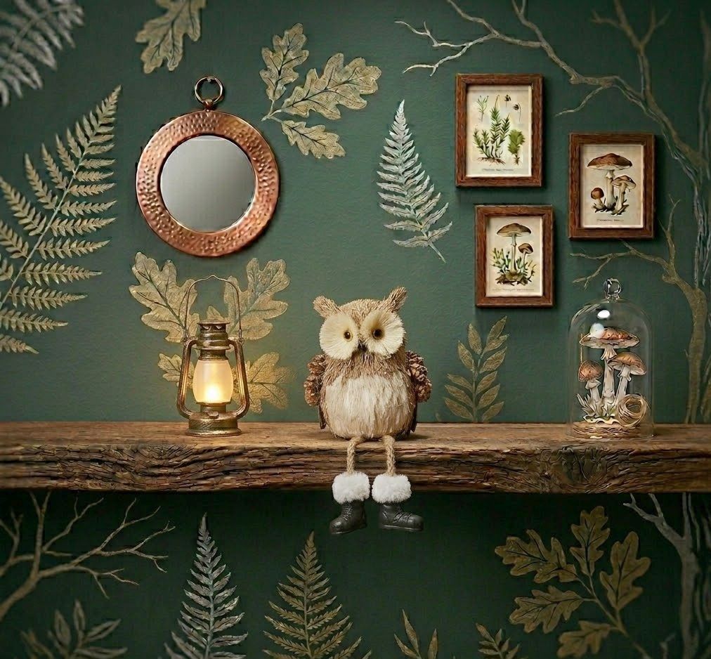 Hand-Crafted Sisal and Jute Wise Woodland Owl 12" Shelf Sitter in Light Tan