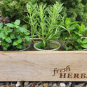 Handmade Reclaimed Wood Rustic Herb Planter, 14" Trough Planting Box