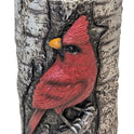 De Leon Collections Resin Birch Log Cardinal Candle Holder, 6" Stand