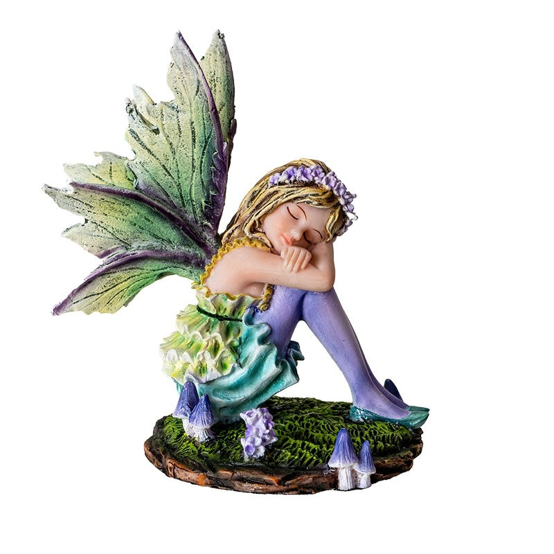 Miniature Resin Sleeping Fairy Figurine Fantasy Garden & Terrarium Decor