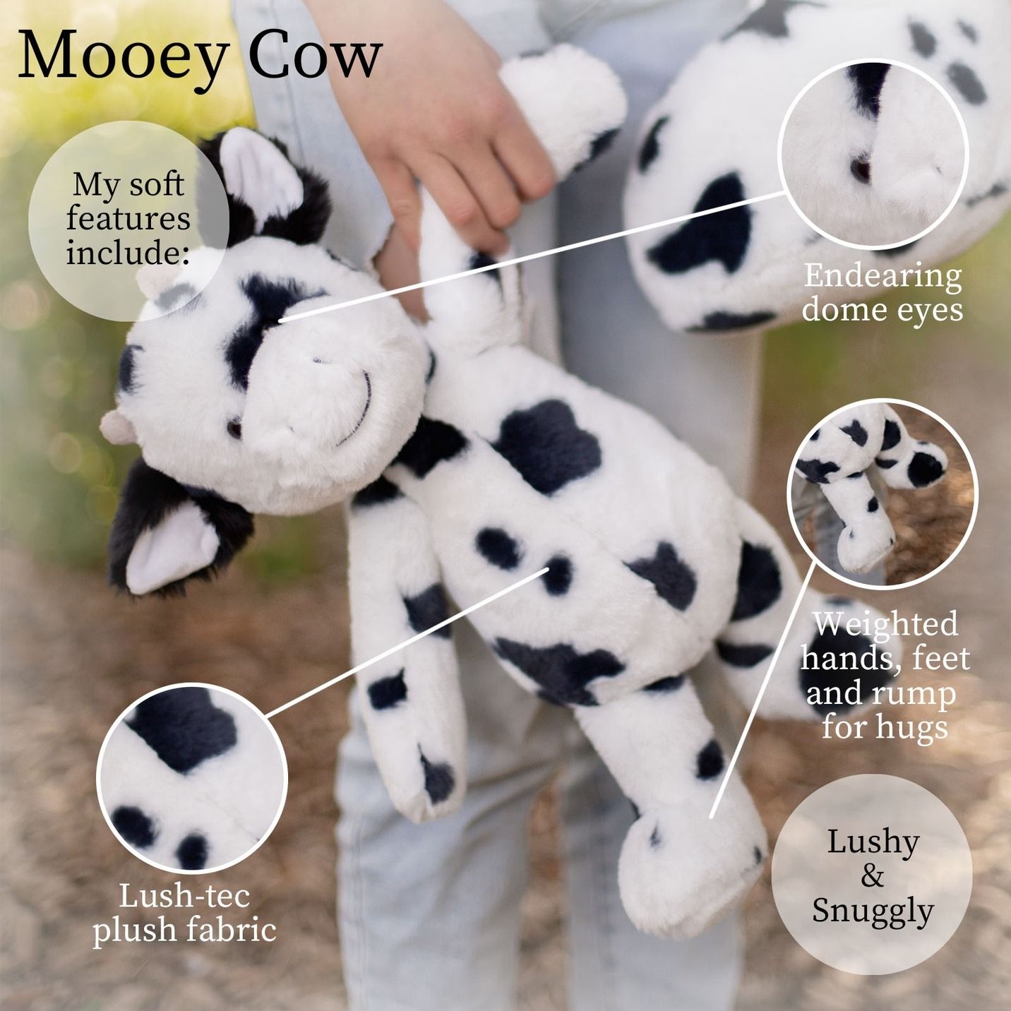 World's Softest Plush Mooey Cow Lushees, 16" Soft Stuffed Animal
