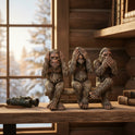 Bigfoot Trio Small Scale Resin Statue See No Evil, Hear No Evil, Speak No Evil