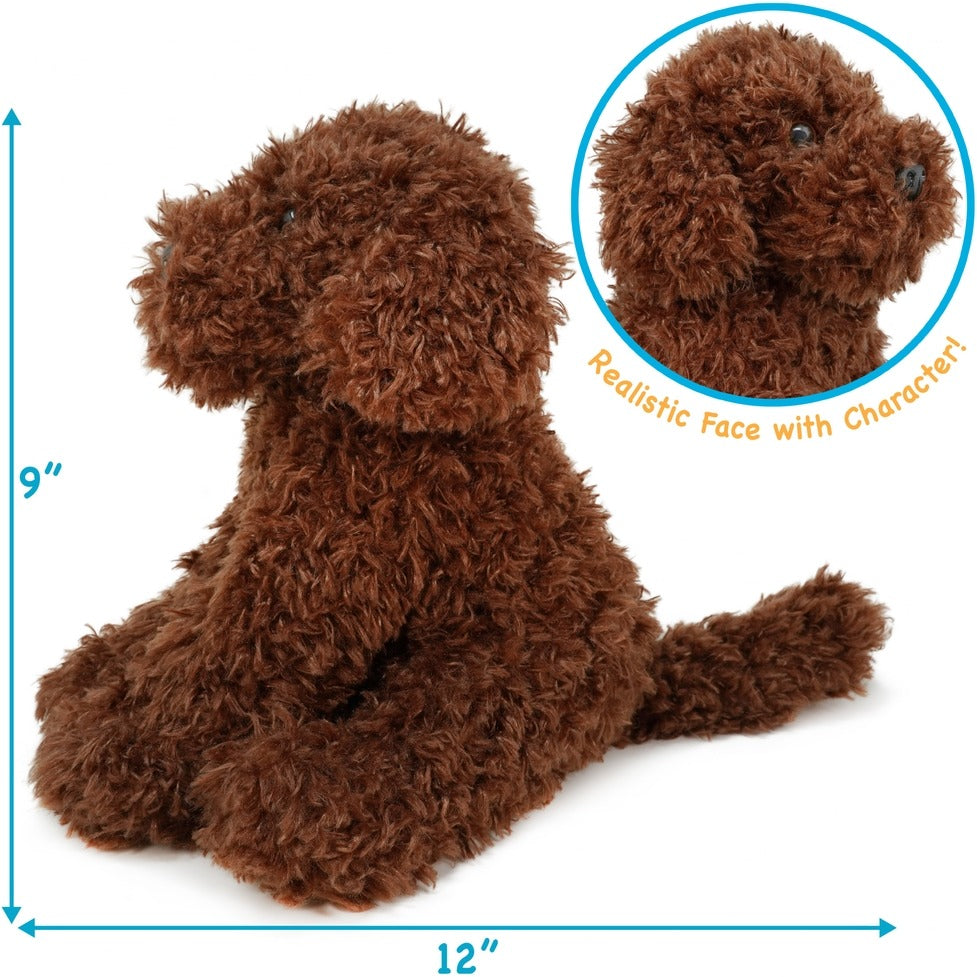 Laurel the Labradoodle 12 Inch Stuffed Animal Plush Puppy Dog, Brown