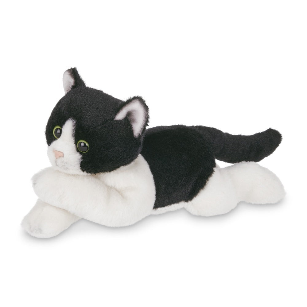 Bearington Collection Lil' Domino the Black & White Cat, Tuxedo Kitten Plush 8"