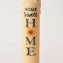 Home Sweet Home Primitive 7" Led Timer Taper Candle and Black Holder Set