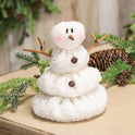 Melting Sherpa Plush Snowman, Festive Winter Holiday 6" Shelf Sitter