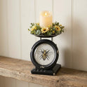 Distressed Vintage Style Black Bee Old Town Metal Scale 7" Tabletop Clock
