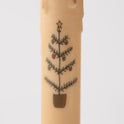 Christmas Tree Primitive Holiday 7" Led Timer Taper Candle and Black Holder Set