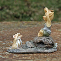 Mini Pixie Teaching Mice Yoga Figurine - Fairy Garden Terrarium Decor