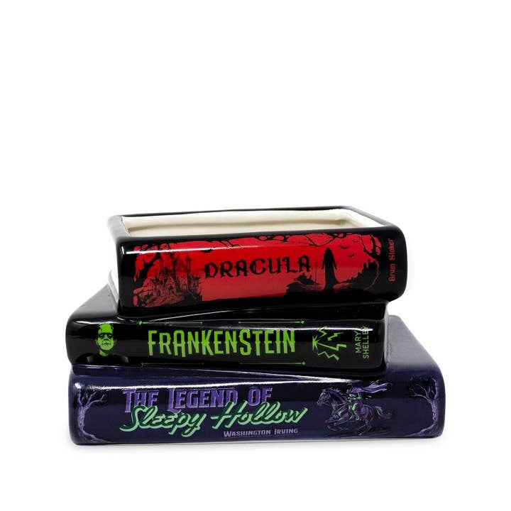 Gothic Classics Dracula, Frankenstein. Sleepy Hallow Ceramic Book Planter