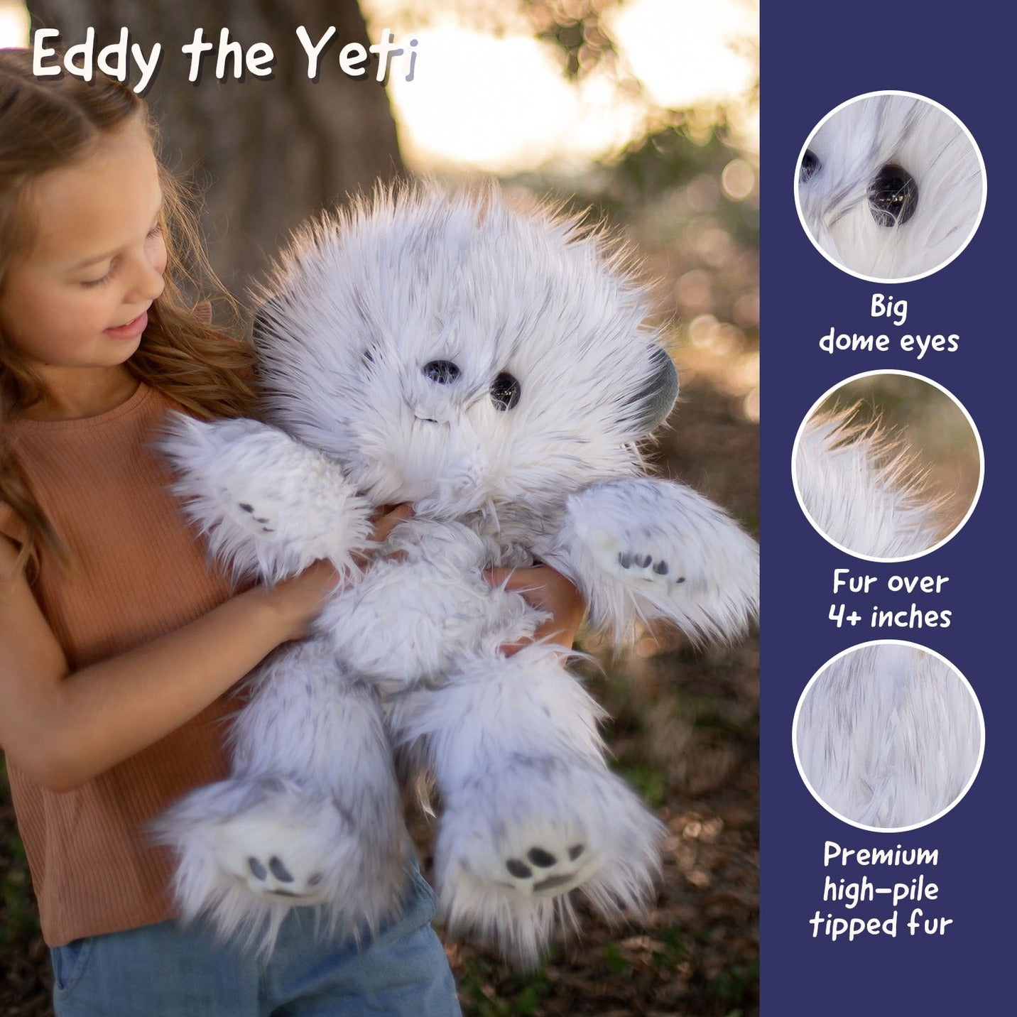 FLUFF’UMS Eddy the Yeti, Large 18" Soft Plush by Beverly Hills Teddy Bear Co.