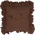 Primitive Black Crow Throw Pillow with Burlap & Tartan Ruffle Trim 18" x 18"
