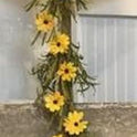 Country Farmhouse Rustic Yellow Daisy Floral Garland Artificial Flowers 48" Swag