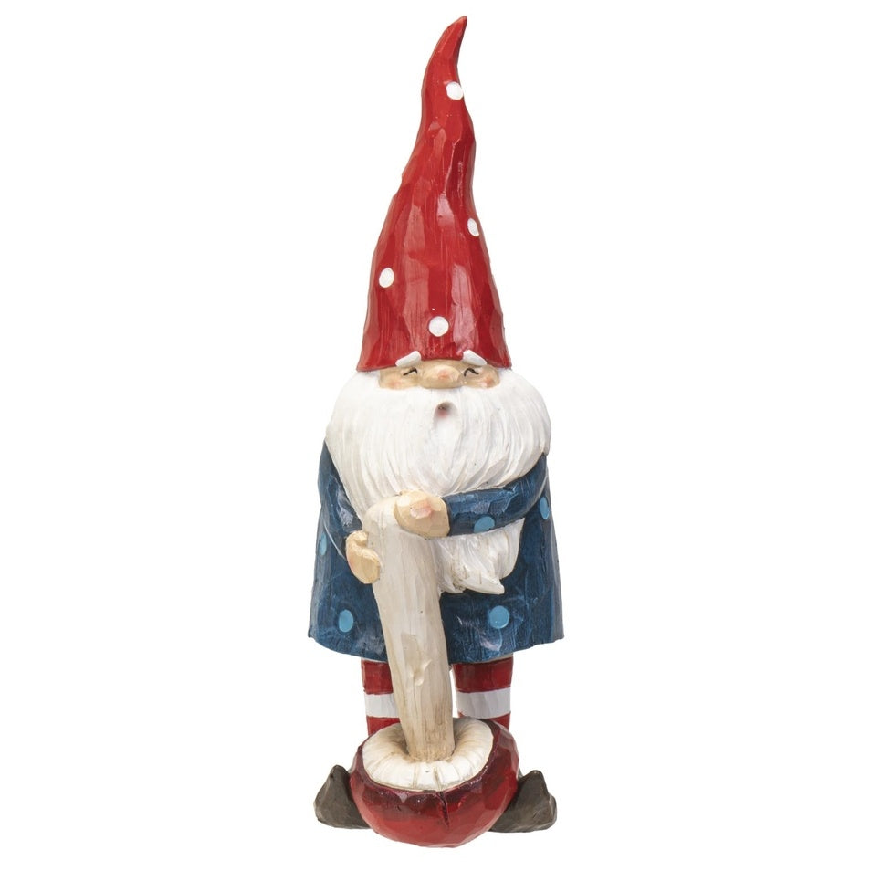 Fairy Garden Resin Garden Gnome with Toadstool Mushroom Figurine 9.84" Tall